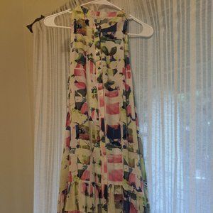 Joie - Patterned Silk Dress - Ruffled - Knee Length - Size XS